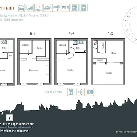 別荘 Appartement Le Saint Germain - Les Balcons De La Cite